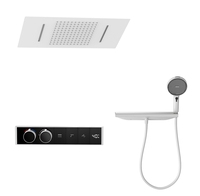 Système de douche numérique 3 voies noir mat 630*330 avec robinetterie thermostatique pour salle de bain et affichage numérique