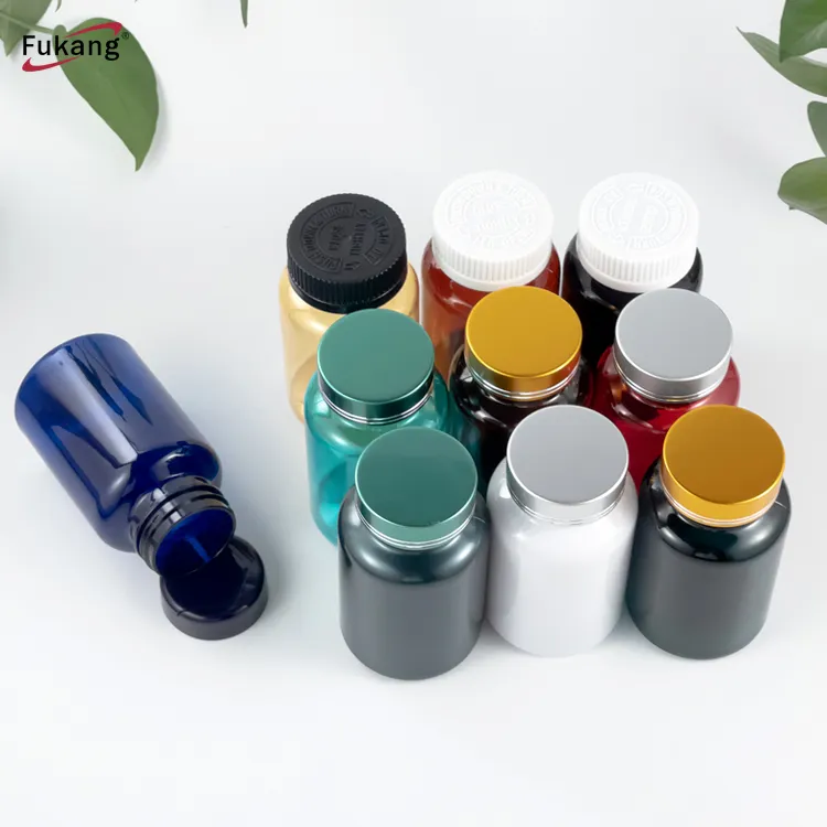 Kunststoff-Vitamin-Kapsel flasche Schwarze Gesundheits kapsel Plastik pillen flasche