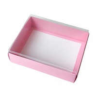 Rosa Macaron-Schokoladen-Geschenkbox - Kunstpapier-Dessert-Keksbox mit Hochglanzlaminierung