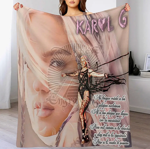 Venta al por mayor Ecológico <span class=keywords><strong>Karol</strong></span> <span class=keywords><strong>G</strong></span> <span class=keywords><strong>Bichota</strong></span> Temporada Franela Fleece Lunch Break Manta Mantas de viaje - Product Image 2