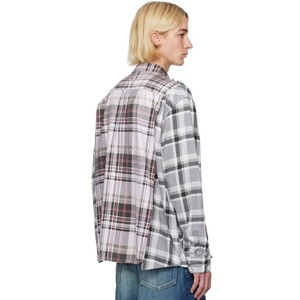 Camisa de Franela a Cuadros para Hombre, Estilo Urbano, con Paneles Multicolor, Hombros Caídos, Diseño Personalizado OEM - Product Image 3