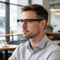 Lunettes intelligentes IA avec caméra 8MP, mémoire 8 Go, cadre métallique, enregistrement vidéo 1080P, ultra-légères, portables