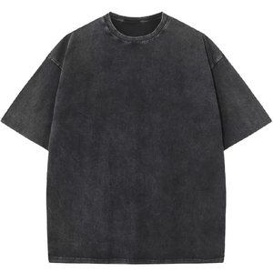 Custom Plus Size Blank Breathable Front Heavyweight Vintage Acid Wash T-Shirts Wholesale Oversized Drop Shoulder Mens Streetwear - Product Image 3