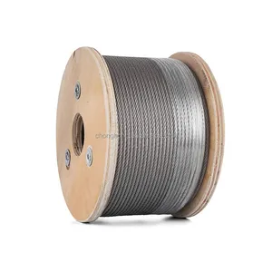 La industria 500FT 1000FT 1/8 "3/16" 1/4 "7*7*19 DE <span class=keywords><strong>ACERO</strong></span> INOXIDABLE <span class=keywords><strong>Cable</strong></span> de <span class=keywords><strong>acero</strong></span> galvanizado cuerda de alambre de eslingas precio/elevación/teleférico - Product Image 1