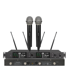 Système de microphone sans fil professionnel UHF à double canal, dynamique, avec réduction de bruit True Diversity et fixation Rock Mount - Product Image 1