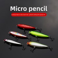 Leurre de pêche artificiel en plastique dur Micro Minnow flottant Topwater Pencil Zig-Zag Walker 55mm 31g pour achigan et brochet rouge