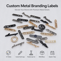 Étiquettes métalliques rondes personnalisées HONMEO, étiquettes métalliques en relief pour jeans, étiquettes pour vêtements en denim, fabricant en gros