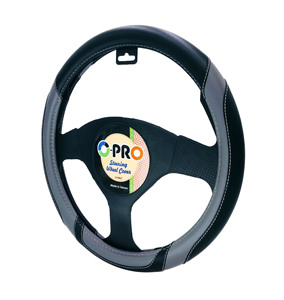 Funda para Volante de PVC con Línea Gris, Estilo Ejecutivo de Lujo, Universal, Accesorios Interiores para Auto, Nueva Llegada - Product Image 1