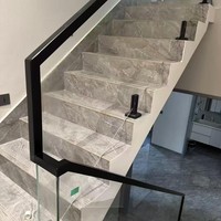 Système de balustrade en verre moderne en acier inoxydable à fixation au sol pour balcon, terrasse et palier