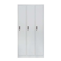 Armoire de rangement en acier à 3 portes personnalisable, armoire métallique pour salle de sport, bureau, école