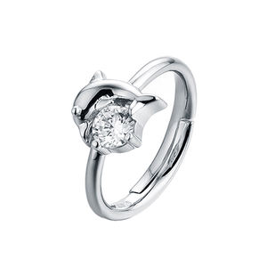 Bague de mariage en argent sterling 925, forme de dauphin, zircon, pour femme, bijoux fantaisie, vente en gros - Product Image 2