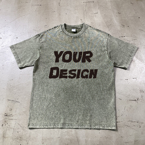 275g trống bông <span class=keywords><strong>T</strong></span>-Shirt phun nhuộm chà nhám làm cho cũ rửa axit TEE <span class=keywords><strong>t</strong></span>ùy chỉnh logo cao đường phố cổ điển quá khổ <span class=keywords><strong>t</strong></span> Áo sơ mi - Product Image 2
