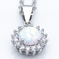Bijoux populaires 925 pendentifs en argent Sterling 3A zircon cubique Hola forme blanc opale bijoux pendentif