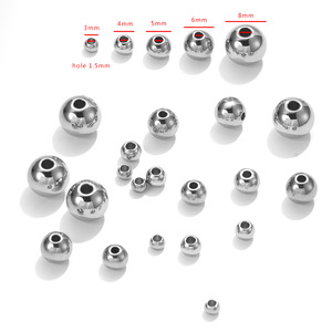 Cuentas de bola de acero inoxidable 304 de 3mm, 4mm, 5mm, redondas, de crimpado, tipo tope y espaciadores, para fabricación de joyas, collares y <span class=keywords><strong>pulseras</strong></span> DIY - Product Image 5