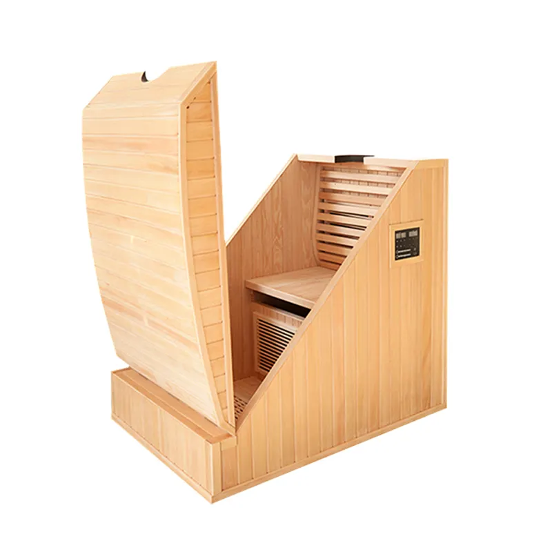 Boîte solide de saunas de maison de sauna d'infrarouge lointain de demi corps en bois de pruche mini pour simple