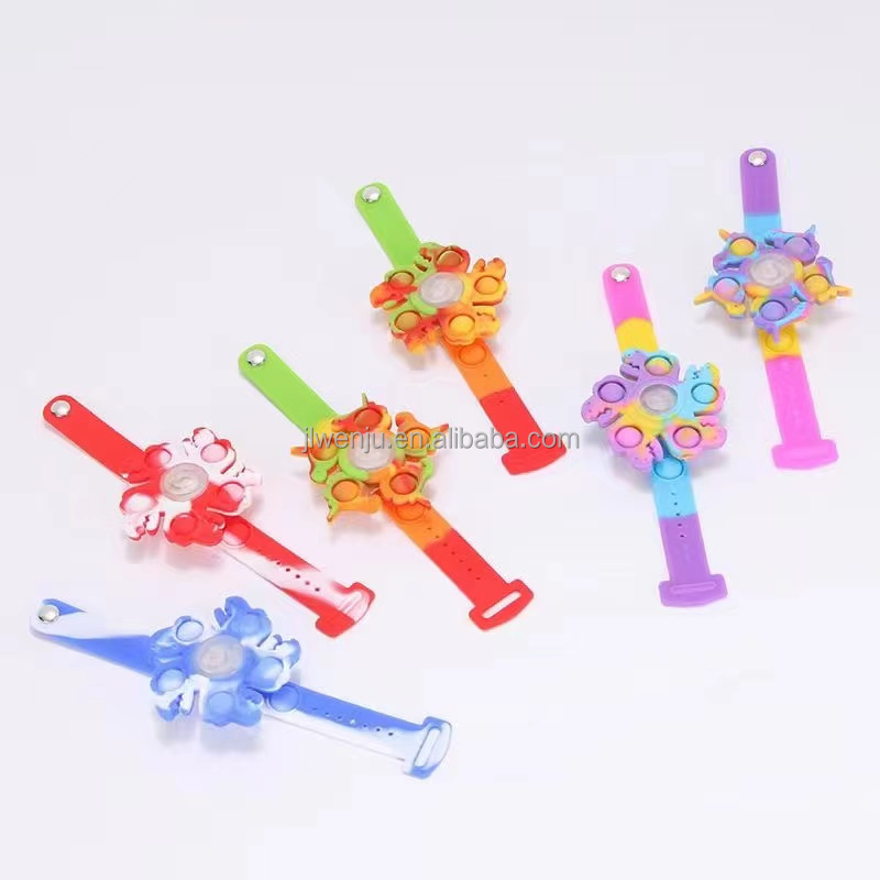 Вращающаяся игрушка, светящаяся в темноте, вращающиеся часы, игрушка, оптовая продажа, силиконовая вращающаяся игрушка с подсветкой