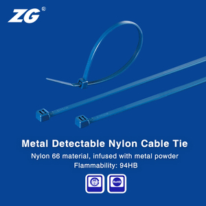 Attaches de câbles en nylon 66 détectables par métal, bleues, industrielles, multi-usages, auto-bloquantes, qualité garantie, indice d'ignifugation 94HB (3,6*150mm) - Product Image 2