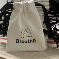 Petite pochette pour bijoux, sac à cordon en coton biologique 100%, avec logo imprimé personnalisé, ruban, cordon pour emballage d'accessoires cadeaux