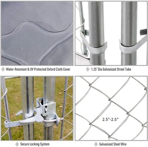 Gabbia per Cani in Acciaio Zincato Resistente, Impilabile, con Rete a Maglia Diamantata, Portatile e Pieghevole, Box per Animali Domestici, Cuccia per Allevamento all'Aperto - Product Image 6