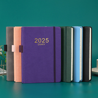 Agenda 2025 en cuir PU A5, planificateur mensuel et hebdomadaire, agenda personnalisé, vente en gros, 365 jours