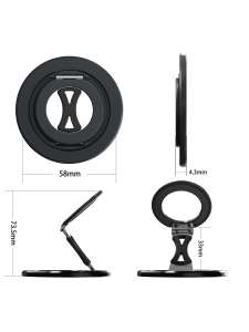 180 ° Flip 3-Mode magnétique Selfie anneau lumière LED pliable Rechargeable maquillage tableau de bord support de voiture téléphone portable tableau de bord de voiture - Product Image 4