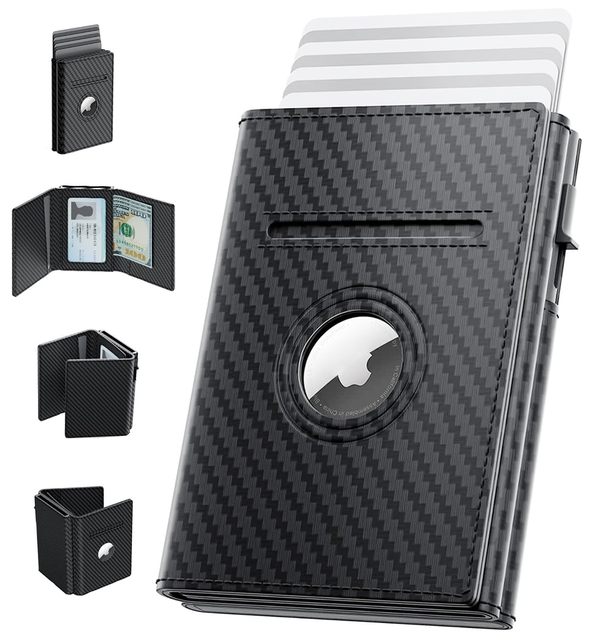 RFID Blocking Wallet Front Pocket Slim Leather Mens Wallet Smart Pop up Card Wallet
