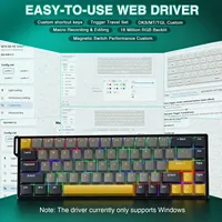 AULA WIN68 HE PRO Esports Magnetic Keyboard Wired Rapid Trigger 8K Return RGB Hotswap 68% Low Latency Custom Gaming Keyboard.