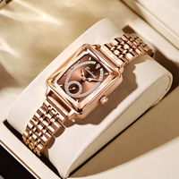 Binbond N105 105 Jam Tangan Wanita Rose Gold Baru Tali Baja Tahan Karat Gerakan Kuarsa Tahan Air Jam Wanita Elegan