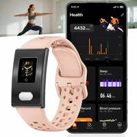 Prix Usine ETQ14 Mini Bracelet Connecté Santé ECG Fréquence Cardiaque SpO2 TA Température Suivi du Sommeil 188 Sports BT5.3 Écran TFT IP67