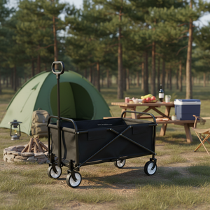 Chariot pliable 280l, capacité de 330lbs, chariot utilitaire pliable extra large pour le camping et le jardin - Product Image 4