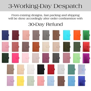 Hongbo Best Seller Luxe 36-Color A6 Guijarro <span class=keywords><strong>Carpeta</strong></span> de cuero Planificador Agenda Inserto personalizado 7 Fly Leaf Presupuesto Planificador personal - Product Image 3