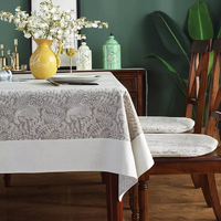 Nappe carrée tissée personnalisable de style pastoral vintage, en coton et lin, pour la maison, la salle à manger, le restaurant, à motifs floraux