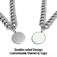 Collier Pendentif Chaîne Cubaine Faite Main Tendance en Acier Inoxydable Plaqué Or 18K avec Émail et Logo Personnalisés Unisexe – Fabrication Usine