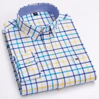 Baru dalam kategori Plus Size 7XL, Kemeja Lengan Panjang 100% Katun Broadcloth untuk Pria, Slim Fit Kasual Musim Semi, Gaya Korea