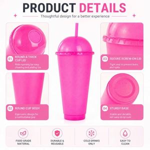 Custom Logo 12oz 24oz Glitter Dome Tumbler <b>with</b> Straw <b>Reusable</b> Plastic <b>Cup</b> for Cold Drinks Promotional Gift Tumbler - Product Image 3