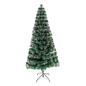 New Holiday Indoor Home Decorations Big Flocked Pre Lit 7.5 Ft Dmx Pvc Christmas Trees With Led Lights