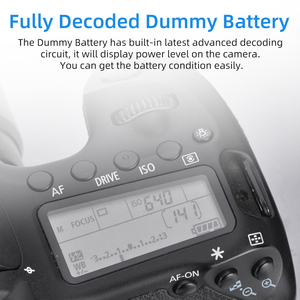 Adaptador de fuente de alimentación ACPower de batería simulada para cámara Canon <span class=keywords><strong>EOS</strong></span> R5 R6 5DS R 7D <span class=keywords><strong>6D</strong></span> 5D <span class=keywords><strong>Mark</strong></span> <span class=keywords><strong>II</strong></span> III IV 5D4 90D 80D 70D 60Da - Product Image 2