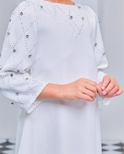 Vente en gros OEM Malaisie <span class=keywords><strong>Kurung</strong></span> pour enfants en mousseline de soie, vêtements musulmans, <span class=keywords><strong>Baju</strong></span> <span class=keywords><strong>Kurung</strong></span> moderne pour enfants - Product Image 3