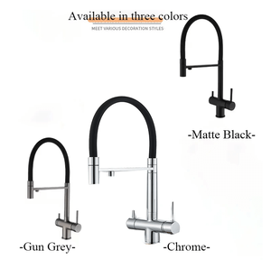 Grifo de cocina personalizado Matt Black Friday, grifo mezclador de cocina extraíble de 3 vías de acero inoxidable 304, grifo de filtro 3 en 1 - Product Image 5
