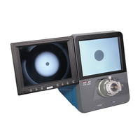 Module émetteur-récepteur à fibre optique MPO 6-7 cœurs, avec défauts visibles à l'œil, deux grossissements 200X 50X pour la détection des défauts de rayures