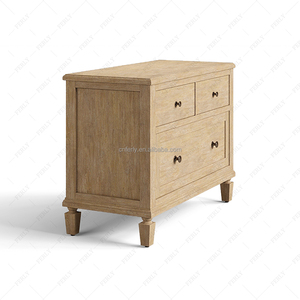 FERLY New Style Luxury Modern Home Furniture Bedroom Nightstand French <strong>Bedside</strong> <strong>Table</strong> <strong>Oak</strong> Closed 3 Drawer Night Stand - Product Image 3