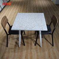 Dessus de table en pierre colorée, table basse en pierre artificielle, table et chaises pour salle à manger