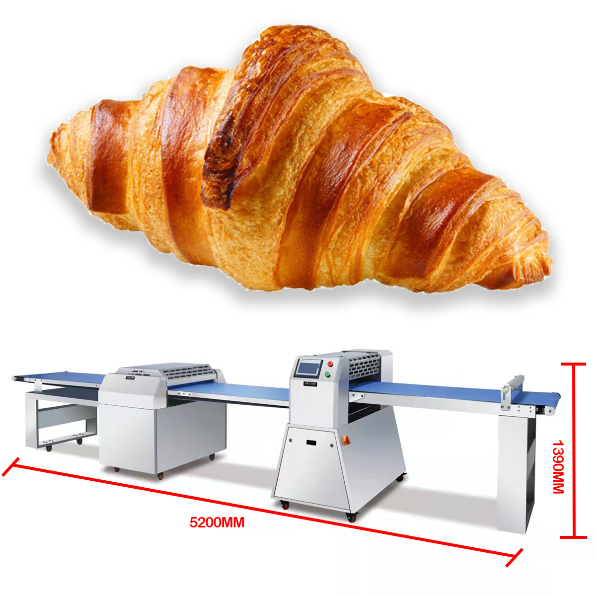 Yoslon Fully Automatic Reversible Laminadora Roller Electric Croissant Machine Dough Sheeter