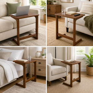 Dark Color Solid Wood Modern Commercial Use End <b>Table</b> with L Shape Legs Coffee <b>Table</b> Beside the <b>Sofa</b> - Product Image 4