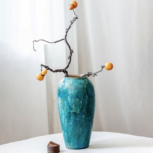 Elegante <span class=keywords><strong>Vaso</strong></span> in <span class=keywords><strong>Ceramica</strong></span> <span class=keywords><strong>Turchese</strong></span> con Rami - <span class=keywords><strong>Vaso</strong></span> Decorativo Vintage Ispirato all'Asia per Soggiorno, Sala da Tè, Matrimonio - Product Image 4