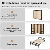 Lit simple pliable moderne en bois massif 1,2 m/1 m avec cadre en fer renforcé et panneau rigide, taille personnalisable, idéal pour petite chambre
