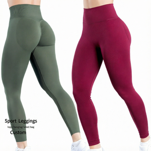 Nouveaux Leggings de Compression Élastiques pour Femmes, Sans Coutures, Vêtements de Sport, Pantalons de Yoga Taille Haute, Effet Ventre Plat, Froncés pour un Effet Push-Up des Fesses, Entraînement - Product Image 1