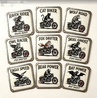Décoration murale vintage en fer pour moto - Impression Chevalier squelette, forme rectangulaire, citation inspirante pour garage, bar, ou cadeaux pour homme