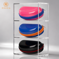 Étui à lunettes à fermeture éclair avec design de couleur contrastée, boîte de rangement étanche et tendance pour lunettes de soleil