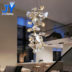 Lustre de salle à manger de villa à acheter absolument : luminaires suspendus LED <span class=keywords><strong>en</strong></span> cristal et acier inoxydable personnalisables - Product Image 2